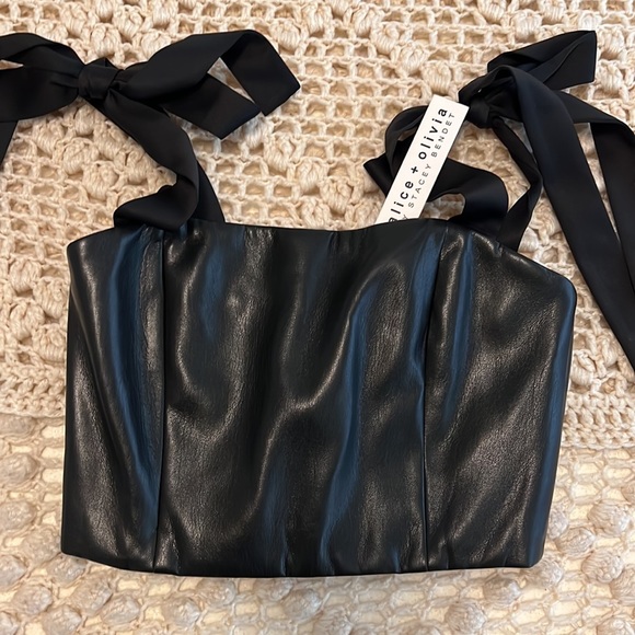 Brand new with tags vegan leather crop. - Picture 4 of 6